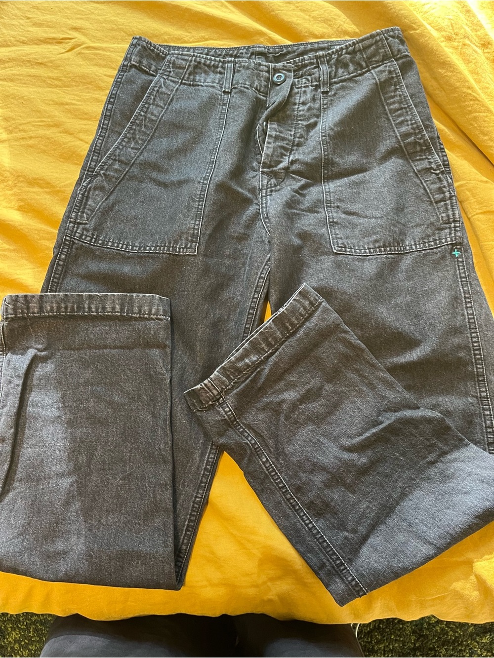 Imogene and Willie Blake military trouser in black denim size medium